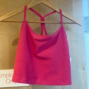 Beyond Yoga Spacedye Slim Racerback Cropped Tank - Vivid Pink Heather L